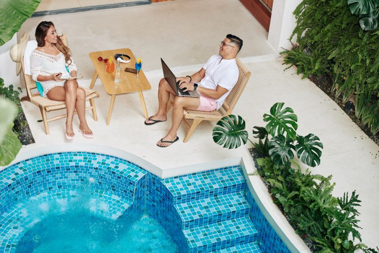 Couple in beach house